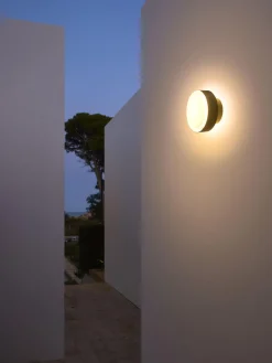 Clearance Marset Applique murale d'extérieur LED soufflée bouche Plaff-On!, intensité lumineuse variable Blanc, noir