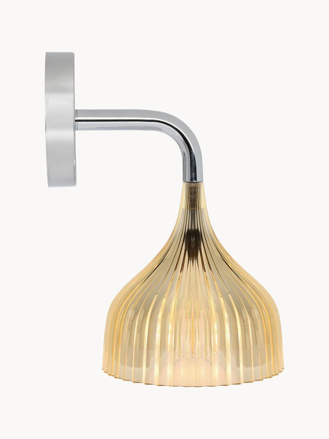 Outlet Kartell Applique murale E' Jaune pâle, transparent, argenté