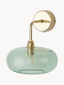Online EBB & FLOW Applique murale en verre soufflé bouche Horizon Vert menthe, couleur dorée