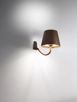 Hot zafferano Applique murale LED Poldina, intensité lumineuse variable Brun foncé, mat