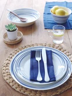 Best ROYAL DOULTON Assiette à dessert en porcelaine Pacific Blue Ligné