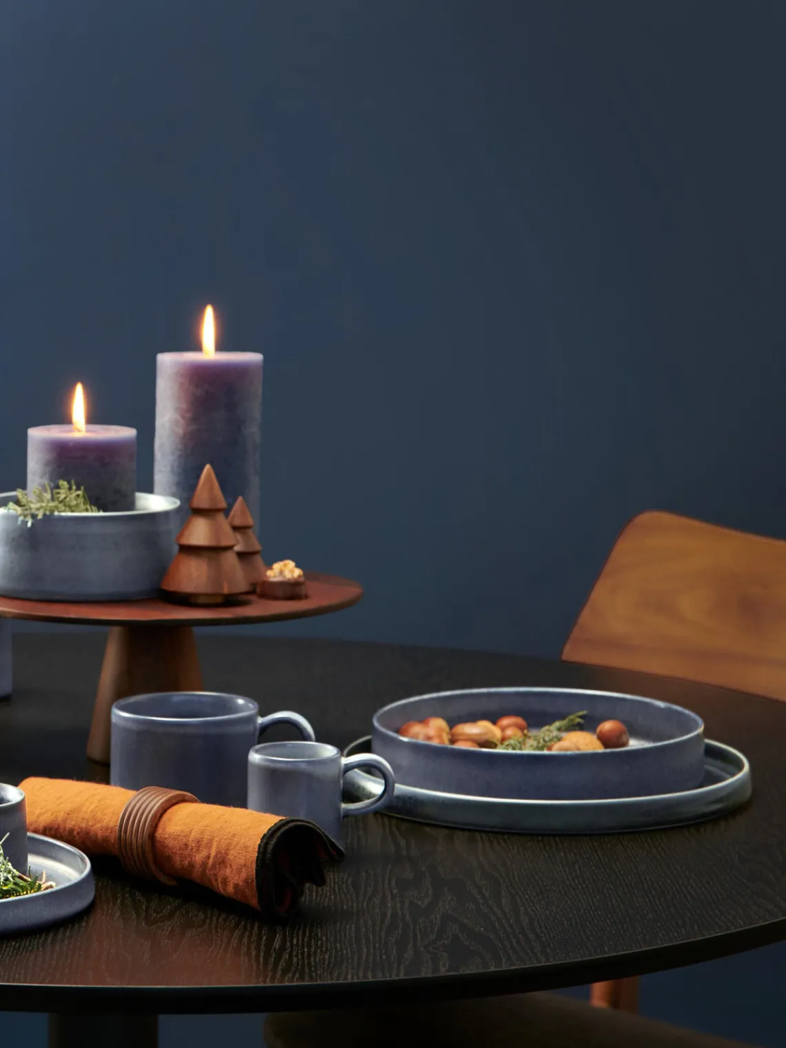 New ASA Selection Assiette à pâtes émaillées Gobi, 6 pièces Gris-bleu