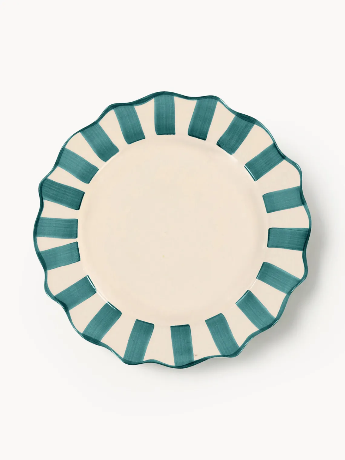 Online Anna + Nina Assiette plate peinte à la main Pine Scalloped