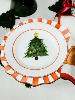 Sale Anna + Nina Assiette plate peinte à la main Scalloped