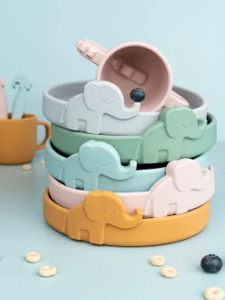 Best Done by Deer Assiette pour enfants Peekaboo Vert sauge