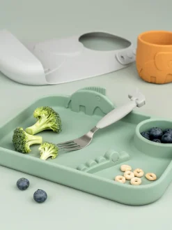 Online Done by Deer Assiette pour enfants Peekaboo Vert sauge