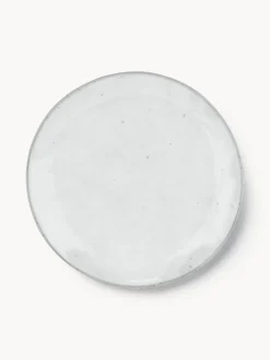 Sale Broste Copenhagen Assiettes à dessert artisanales Nordic Sand, 4 pièces Gris clair, chiné
