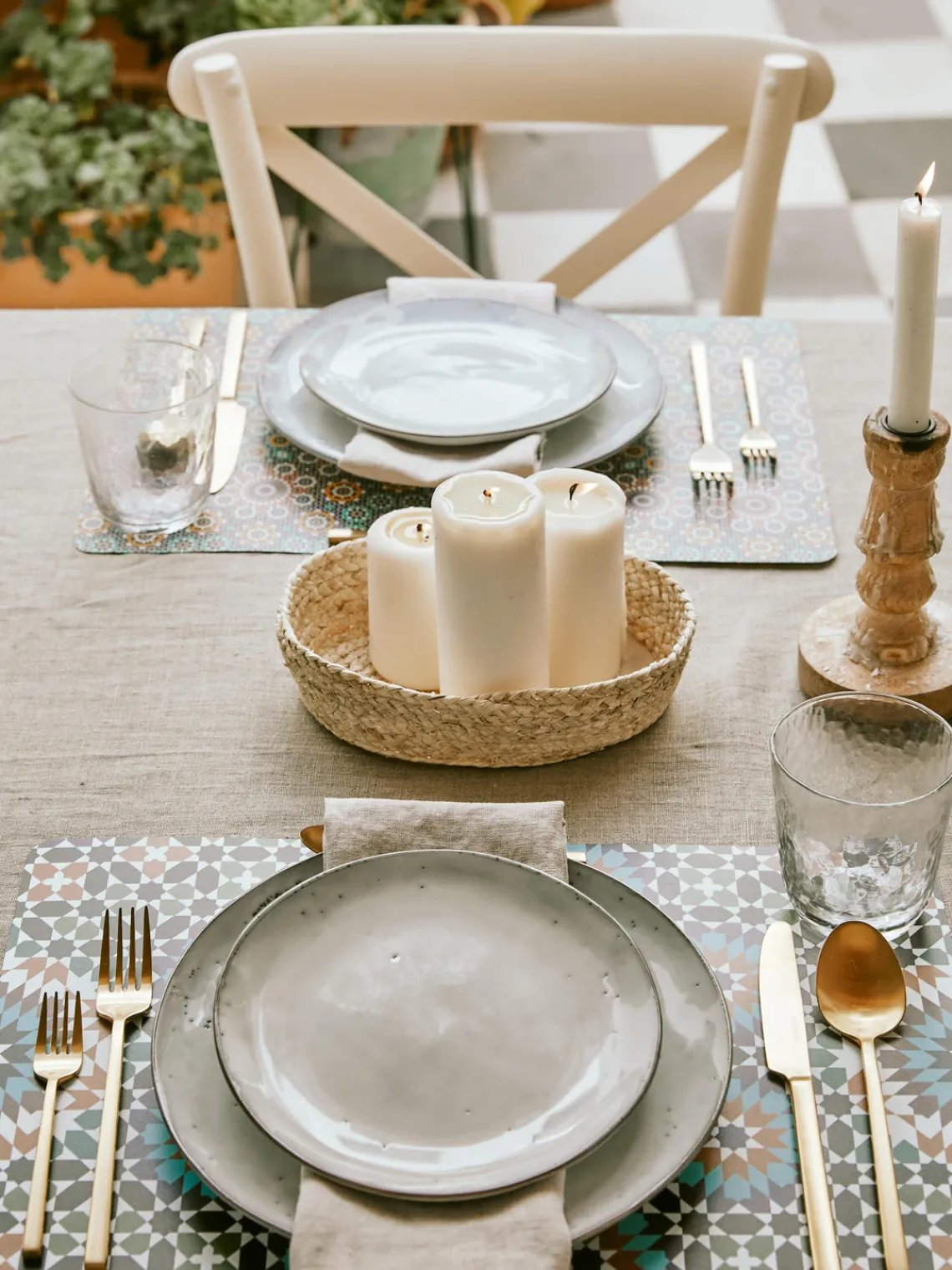 Sale Broste Copenhagen Assiettes à dessert artisanales Nordic Sand, 4 pièces Gris clair, chiné