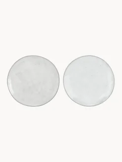 Sale Broste Copenhagen Assiettes à dessert artisanales Nordic Sand, 4 pièces Gris clair, chiné