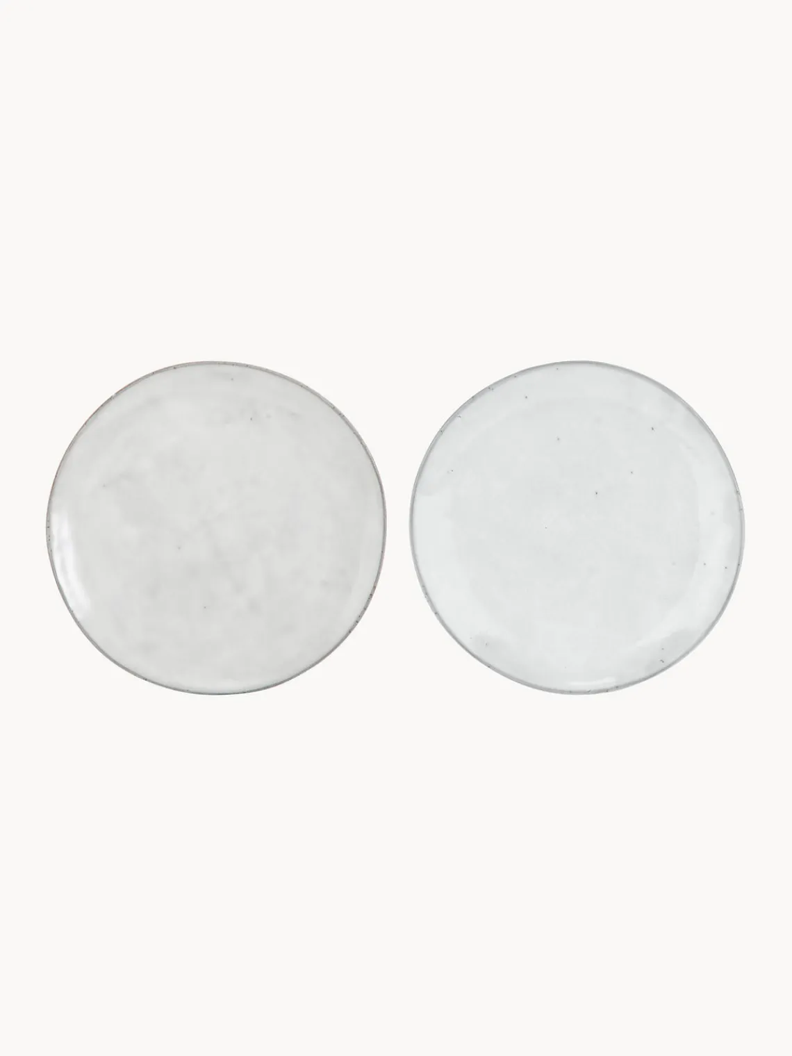 Sale Broste Copenhagen Assiettes à dessert artisanales Nordic Sand, 4 pièces Gris clair, chiné
