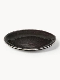 Discount Broste Copenhagen Assiettes à dessert artisanales Nordic Coal, 4 pièces Noir, chiné