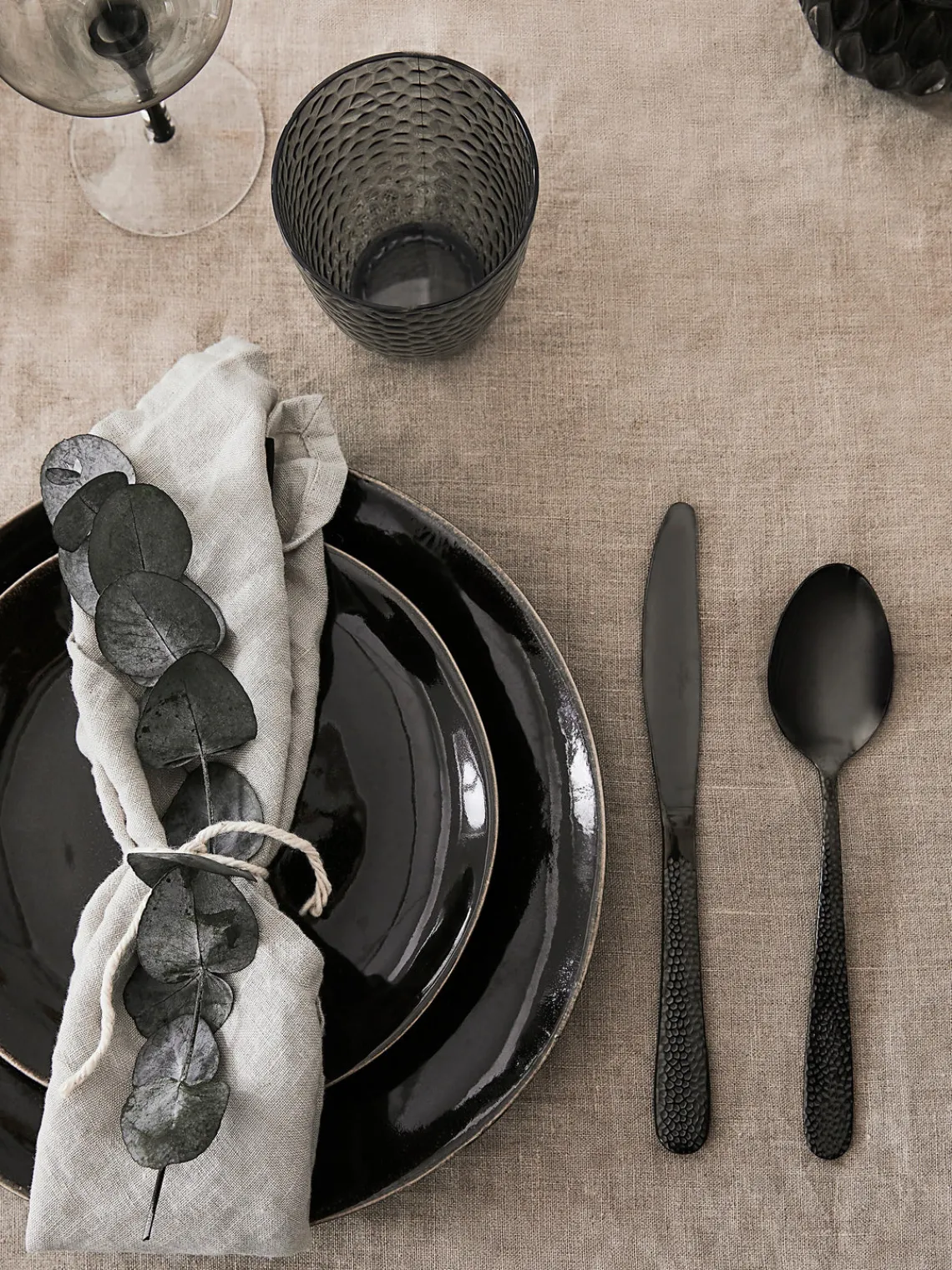 Discount Broste Copenhagen Assiettes à dessert artisanales Nordic Coal, 4 pièces Noir, chiné