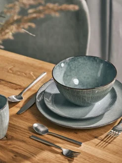 Discount Broste Copenhagen Assiettes à dessert artisanales Nordic Sea, 4 pièces Gris-bleu, chiné