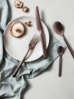 Hot Broste Copenhagen Assiettes à dessert artisanales Nordic Vanilla, 4 pièces Blanc cassé, chiné