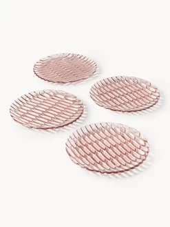Fashion Kartell Assiettes à dessert avec motif texturé Jellies, 4 pièces Rose pâle