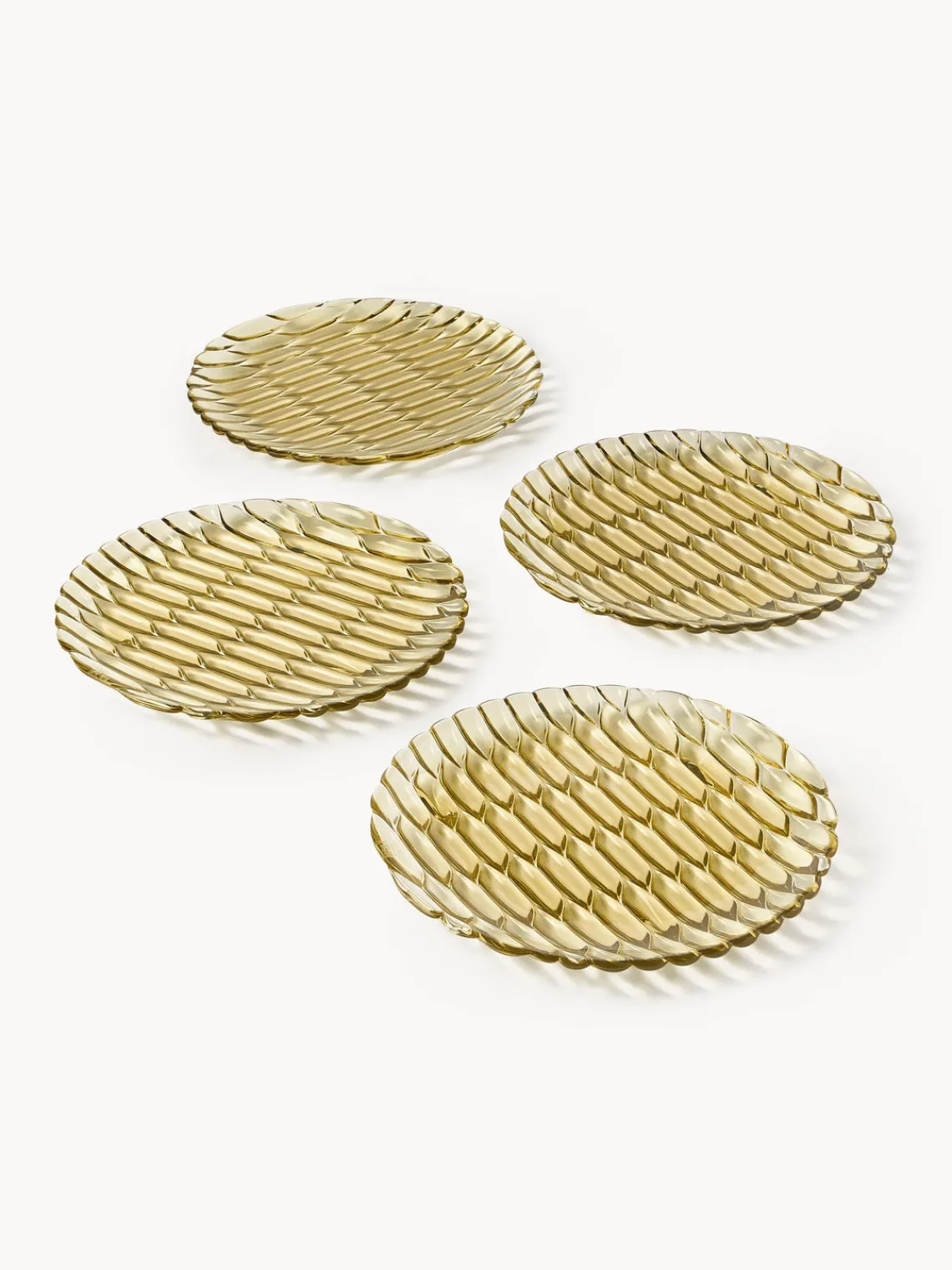 New Kartell Assiettes à dessert avec motif texturé Jellies, 4 pièces Jaune pâle