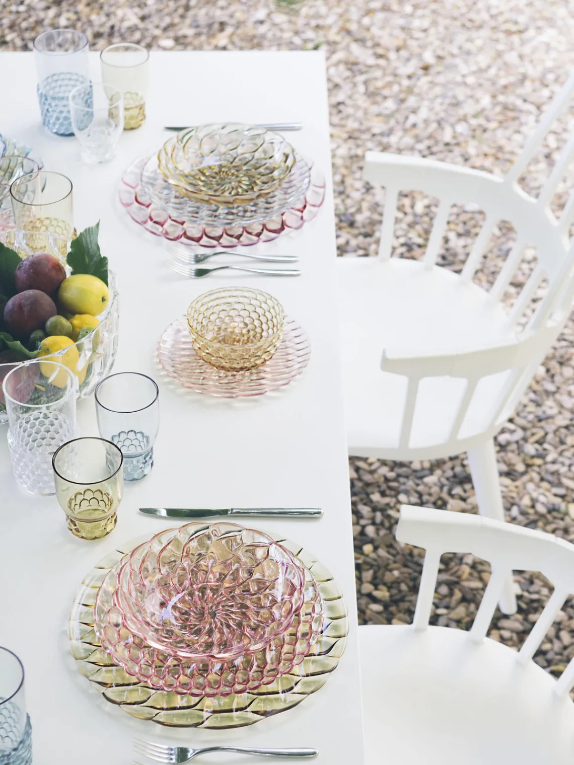 New Kartell Assiettes à dessert avec motif texturé Jellies, 4 pièces Jaune pâle