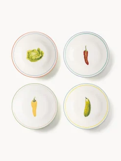 Hot &k Amsterdam Assiettes à dessert en porcelaine Fine Bone China Vegetable, 4 élém.