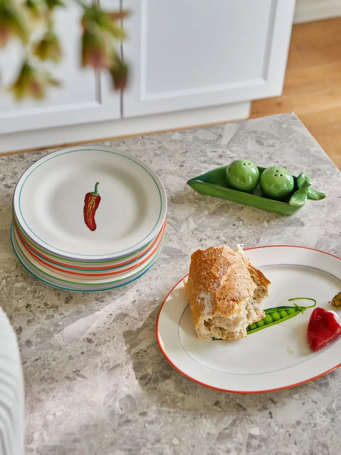 Hot &k Amsterdam Assiettes à dessert en porcelaine Fine Bone China Vegetable, 4 élém.