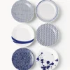 New ROYAL DOULTON Assiettes à dessert en porcelaine Pacific Blue, 6 élém.