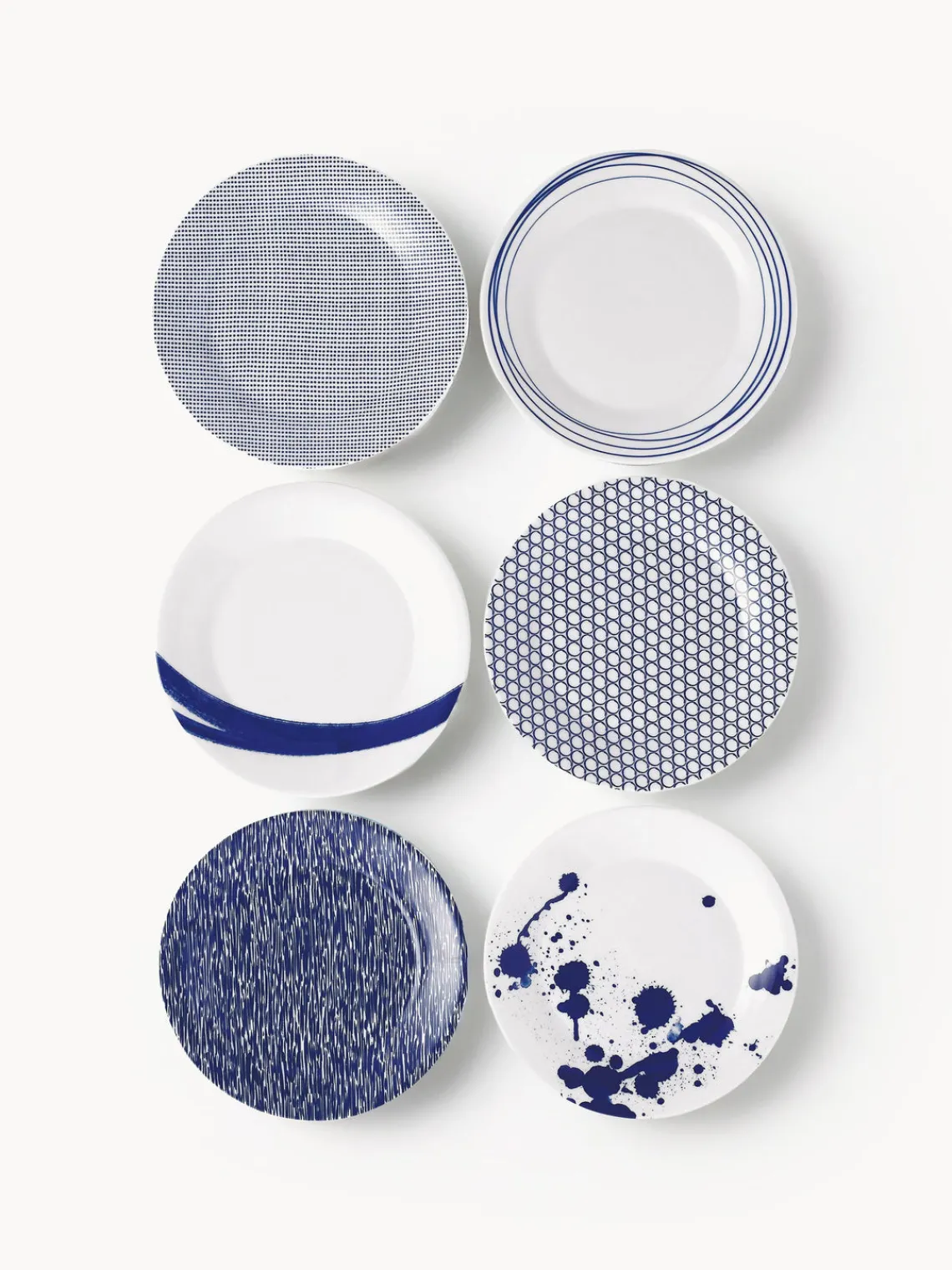 New ROYAL DOULTON Assiettes à dessert en porcelaine Pacific Blue, 6 élém.
