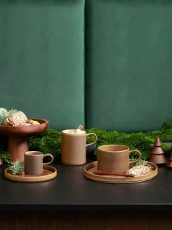 Hot ASA Selection Assiettes à dessert émaillées Gobi, 6 pièces Taupe, brun