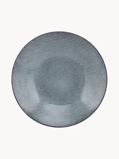 Clearance Broste Copenhagen Assiettes creuses artisanales Nordic Sea, 4 pièces Gris-bleu, chiné