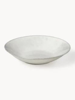 Outlet Broste Copenhagen Assiettes creuses artisanales Nordic Sand, 4 pièces Gris clair, chiné