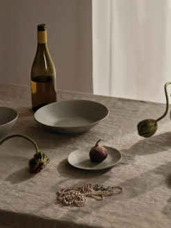 New Broste Copenhagen Assiettes creuses artisanales Nordic Marsh, 4 pièces Vert sauge, chiné