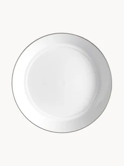 Clearance Meissen Assiettes creuses artisanales en porcelaine Vitruv, 2 pièces Blanc avec bord platine