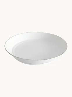 Clearance Meissen Assiettes creuses artisanales en porcelaine Vitruv, 2 pièces Blanc avec bord platine