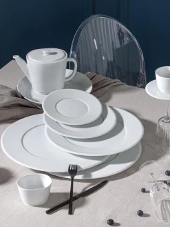 New Meissen Assiettes creuses artisanales en porcelaine Vitruv, 2 pièces Blanc