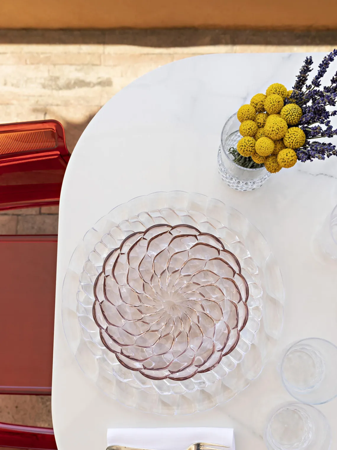 Online Kartell Assiettes creuses avec motif texturé Jellies, 4 pièces Rose pâle