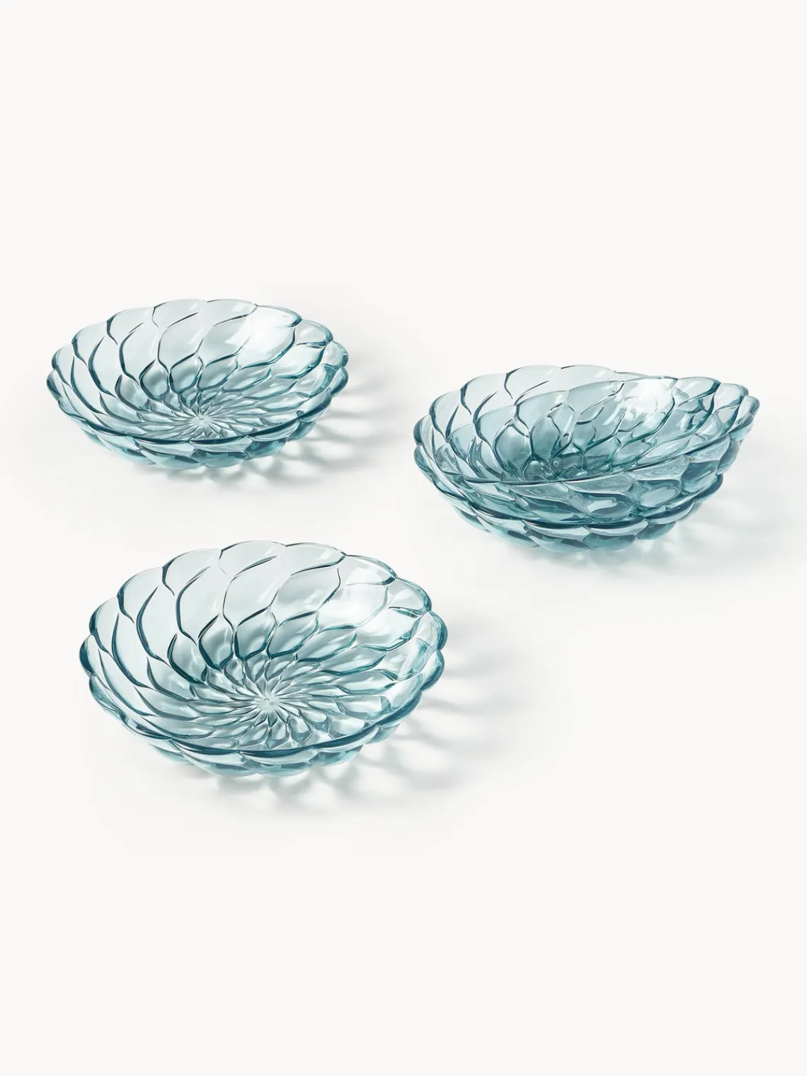 Sale Kartell Assiettes creuses avec motif texturé Jellies, 4 pièces Bleu ciel