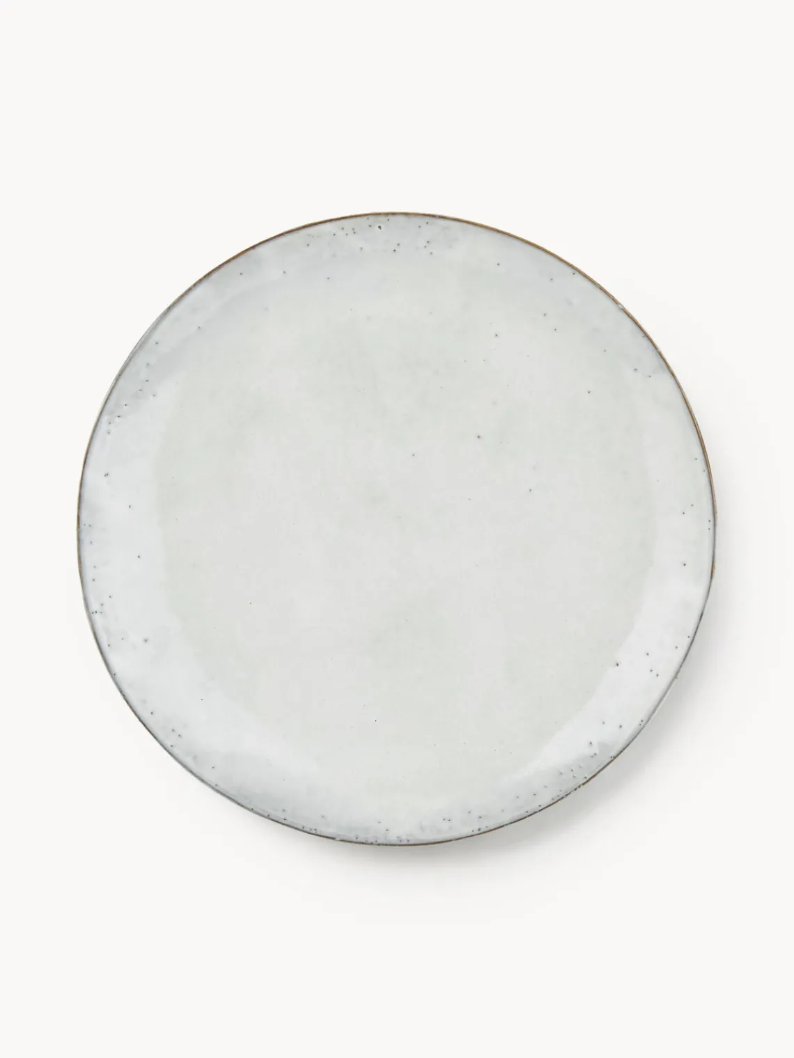 New Broste Copenhagen Assiettes plates artisanales Nordic Sand, 4 pièces Gris clair, chiné