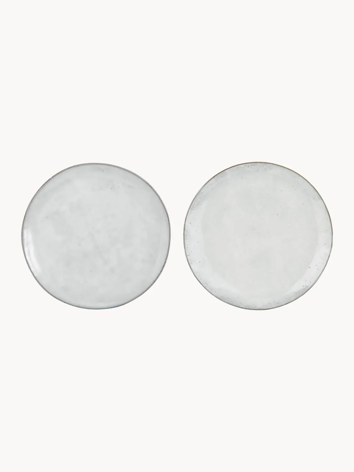 New Broste Copenhagen Assiettes plates artisanales Nordic Sand, 4 pièces Gris clair, chiné
