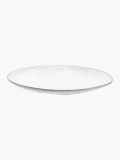 New Broste Copenhagen Assiettes plates artisanales Nordic Sand, 4 pièces Gris clair, chiné