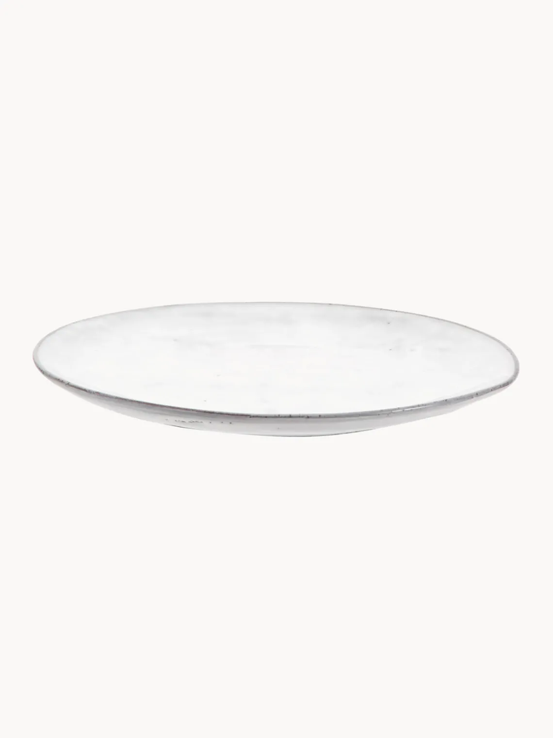 New Broste Copenhagen Assiettes plates artisanales Nordic Sand, 4 pièces Gris clair, chiné