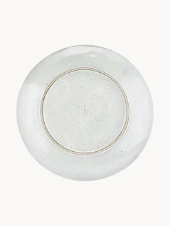New Broste Copenhagen Assiettes plates artisanales Nordic Sand, 4 pièces Gris clair, chiné