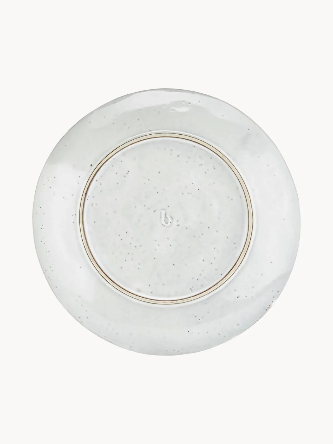 New Broste Copenhagen Assiettes plates artisanales Nordic Sand, 4 pièces Gris clair, chiné