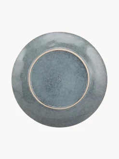 Best Broste Copenhagen Assiettes plates artisanales Nordic Sea, 4 pièces Gris-bleu, chiné