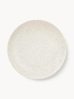 Hot Broste Copenhagen Assiettes plates artisanales Nordic Vanilla, 4 pièces Blanc cassé, chiné