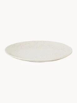 Hot Broste Copenhagen Assiettes plates artisanales Nordic Vanilla, 4 pièces Blanc cassé, chiné