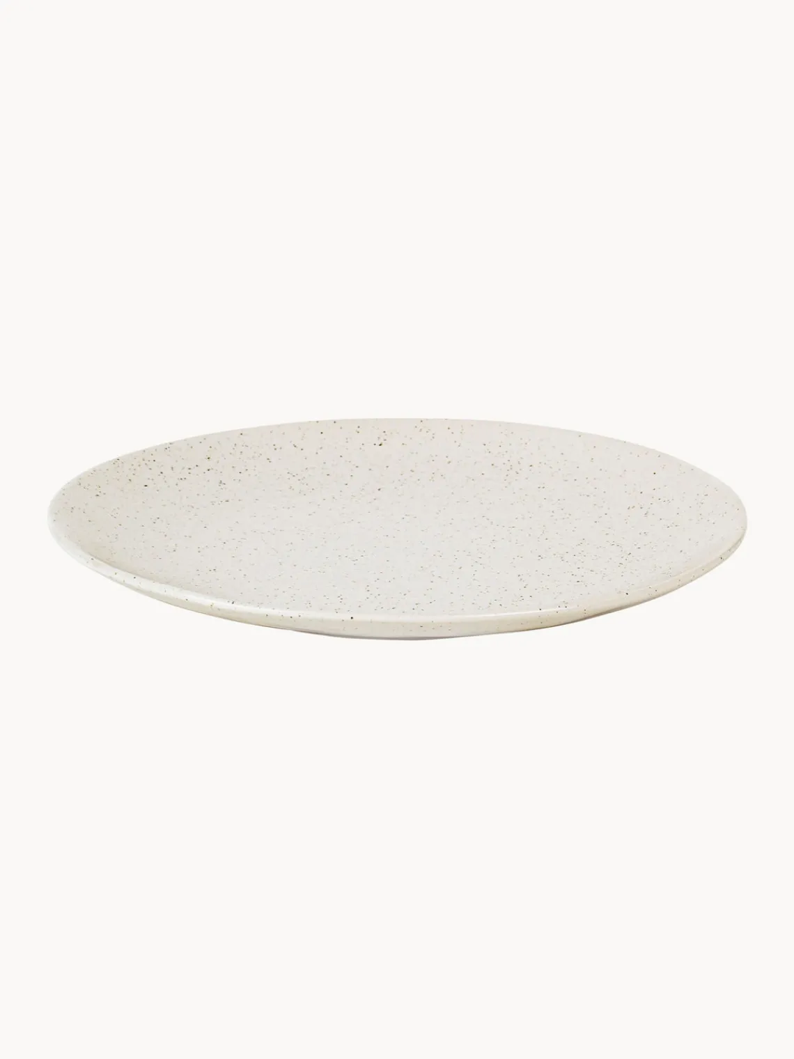 Hot Broste Copenhagen Assiettes plates artisanales Nordic Vanilla, 4 pièces Blanc cassé, chiné