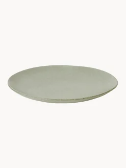 Clearance Broste Copenhagen Assiettes plates artisanales Nordic Marsh, 4 pièces Vert sauge, chiné