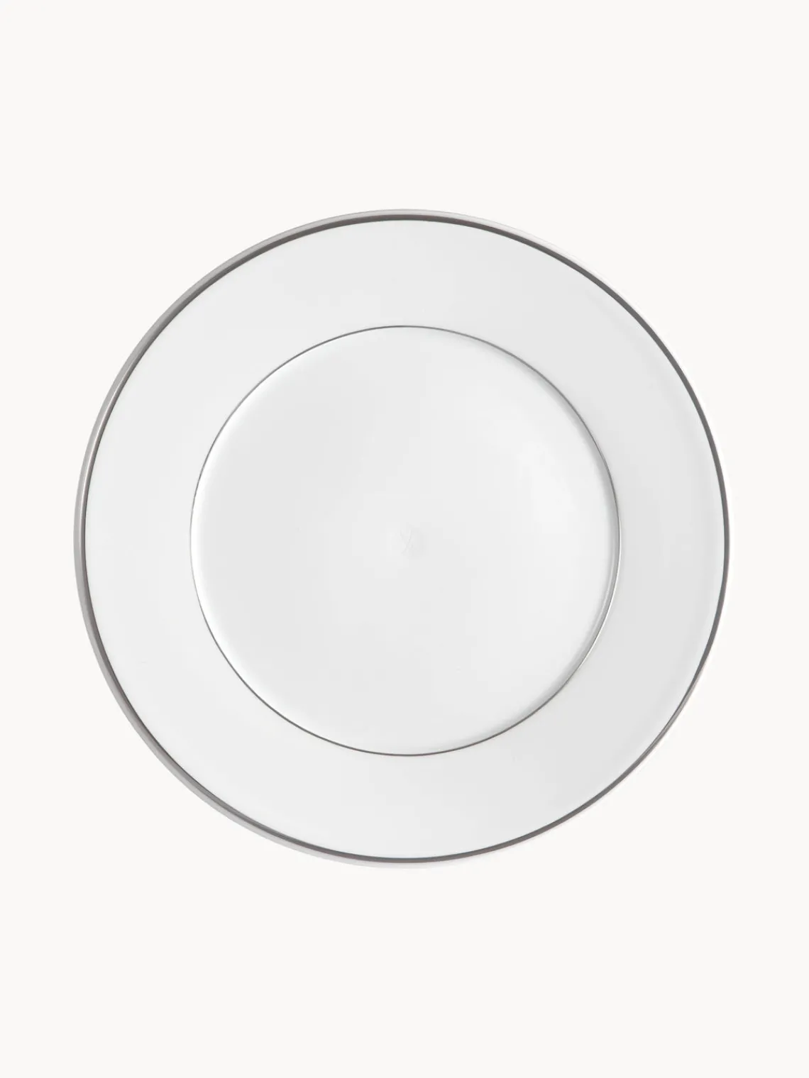 New Meissen Assiettes plates artisanales en porcelaine Vitruv, 2 pièces Blanc avec bord platine