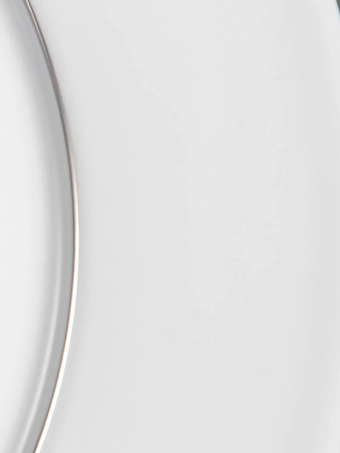 New Meissen Assiettes plates artisanales en porcelaine Vitruv, 2 pièces Blanc avec bord platine