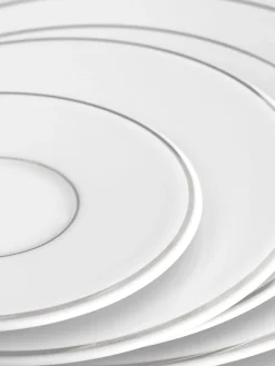 New Meissen Assiettes plates artisanales en porcelaine Vitruv, 2 pièces Blanc avec bord platine