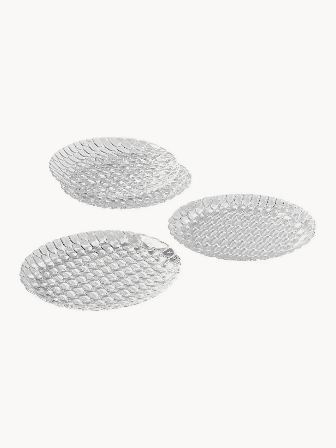 Online Kartell Assiettes plates avec motif texturé Jellies, 4 pièces Transparent