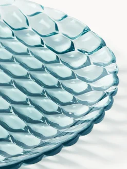 Clearance Kartell Assiettes plates avec motif texturé Jellies, 4 pièces Bleu ciel